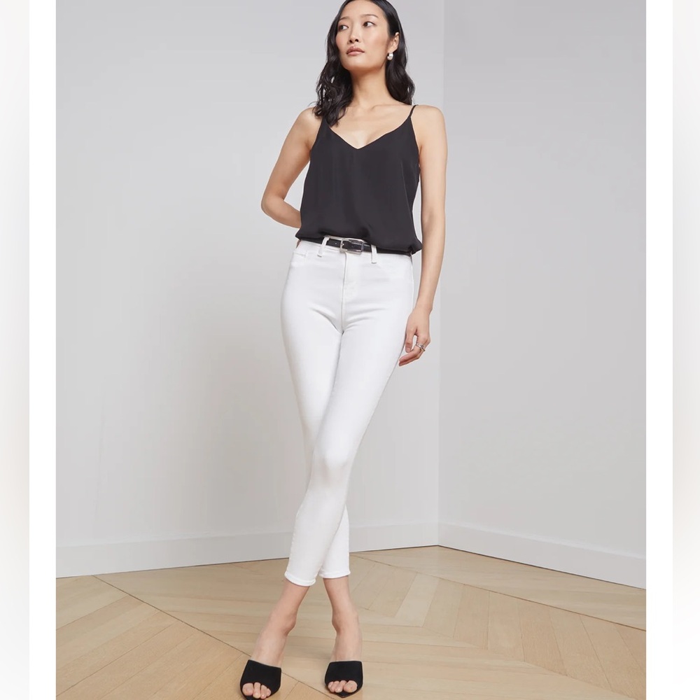 L’agnce Margot High Rise Skinny Jeans Blanc Denim